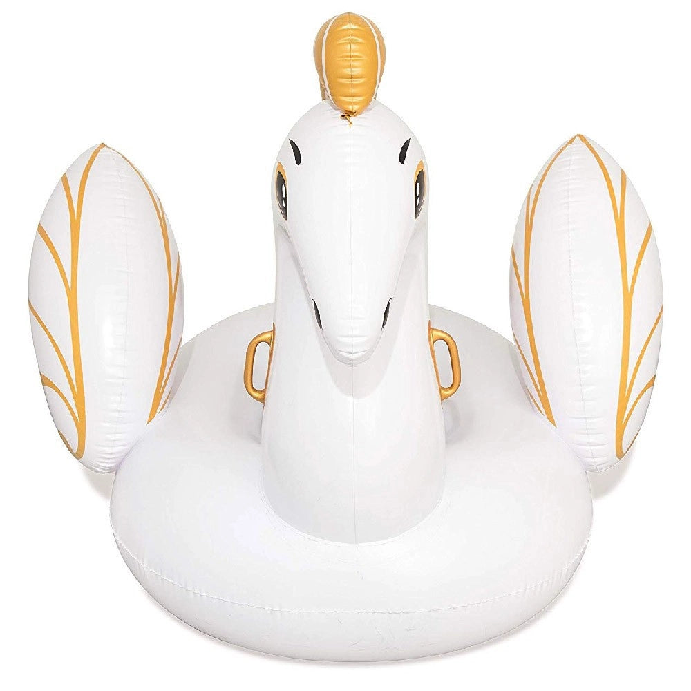 Trade Shop - Cavallo Fashion Pegaso Cavalcabile Gigante 231 X 150 Cm Unicorno Bianco -