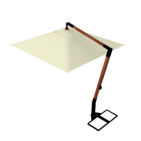Ombrellone Decentrato da Giardino 2,2x2,2m Braccio in Legno Ecrù