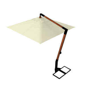 Ombrellone Decentrato da Giardino 2,2x2,2m Braccio in Legno Ecrù