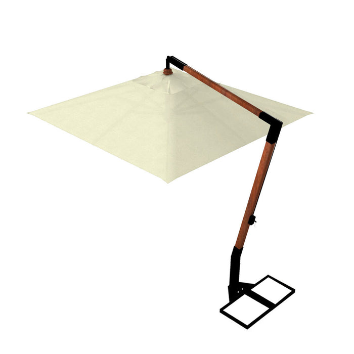 Ombrellone Decentrato da Giardino 2,2x2,2m Braccio in Legno Ecrù