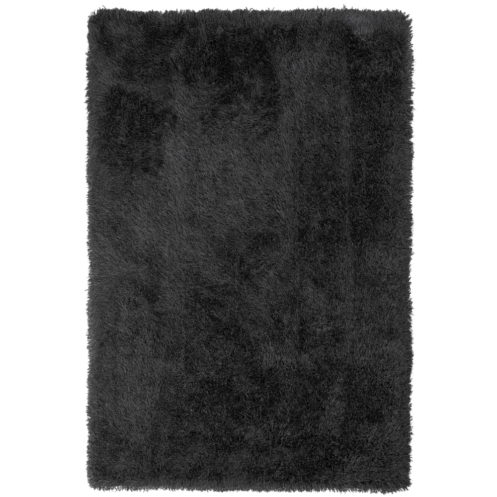 Tappeto Shaggy Tappeto a pelo lungo Solido Poliestere Nero Rettangolare 200 x 300 cm