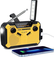 Radio AM/FM Portatile con Batteria Ricaricabile e Altoparlante - Alte Prestazioni - 4 Modelli di Ricarica - Altoparlante con Funzione SOS e Lampada - Ideale per Emergenze e Avventura