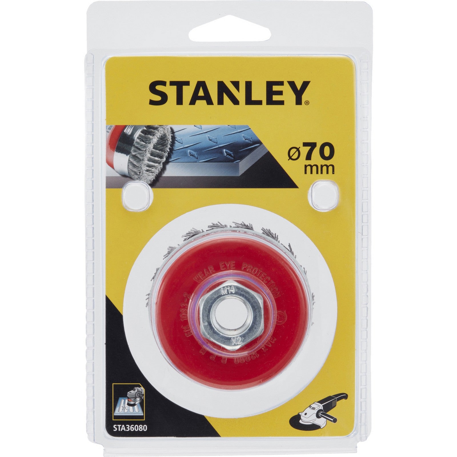piranha/stanley x36080 spazzola acciaio a tazza diametro 75 cod:ferx.14318
