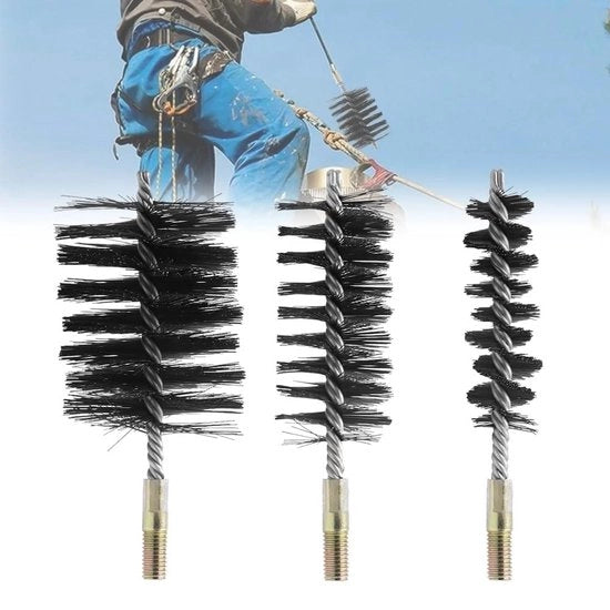 Set di spazzole per camino - 3 pezzi - 30 50 80 mm - spazzola per camino - spazzola per caldaia - spazzola per camino - spazzola per camino a rasoio - spazzola per tubo di camino - filo di acciaio robusto - camino a camino aperto.