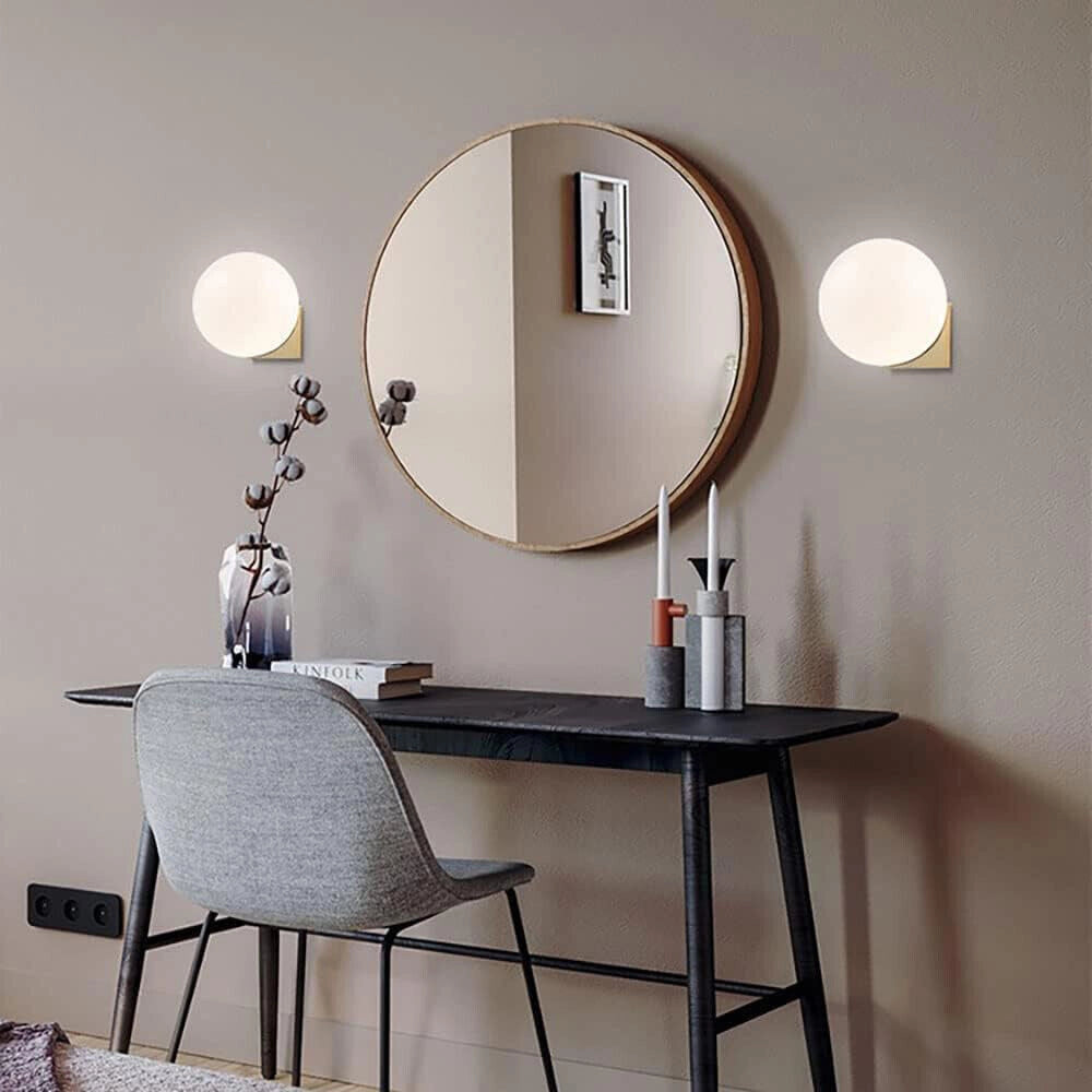 Trade Shop - Applique A Parete Bronzo Metallo Con Sfera Lampada Da Muro Minamalista Attacco G9 Aq55 -