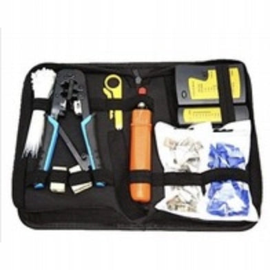 Set di Strumenti di Rete 10 in 1 – Crimpatrice, Tester Cavi LAN, Stripper | Materiale: Metallo e Plastica ABC