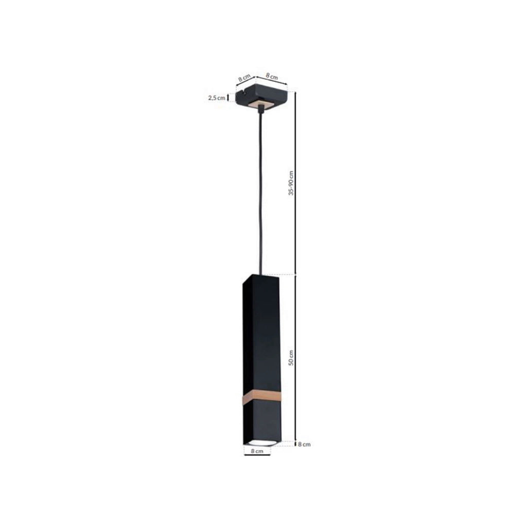 Lampada a sospensione Milagro Vidar nera legno GU10
