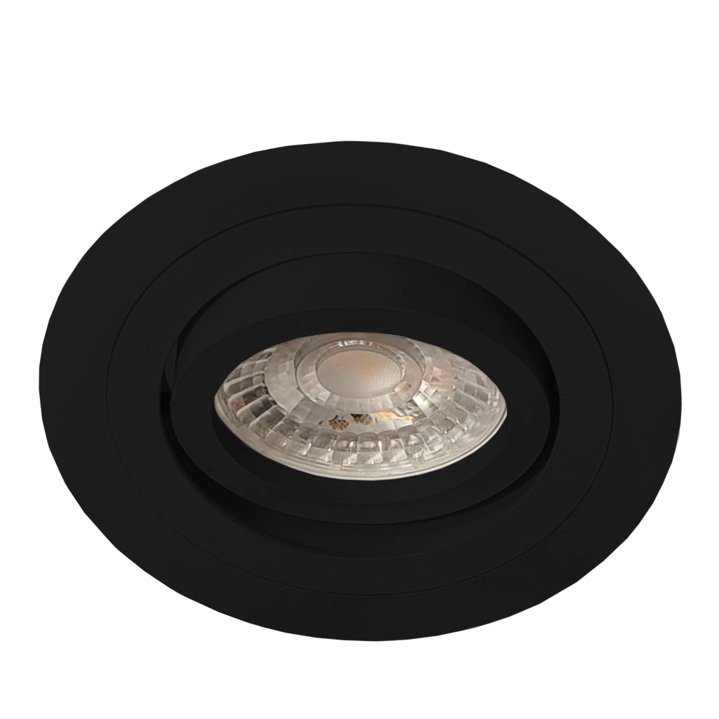 Faretto incasso tondo nero orientabile GU10 10W TOCHI