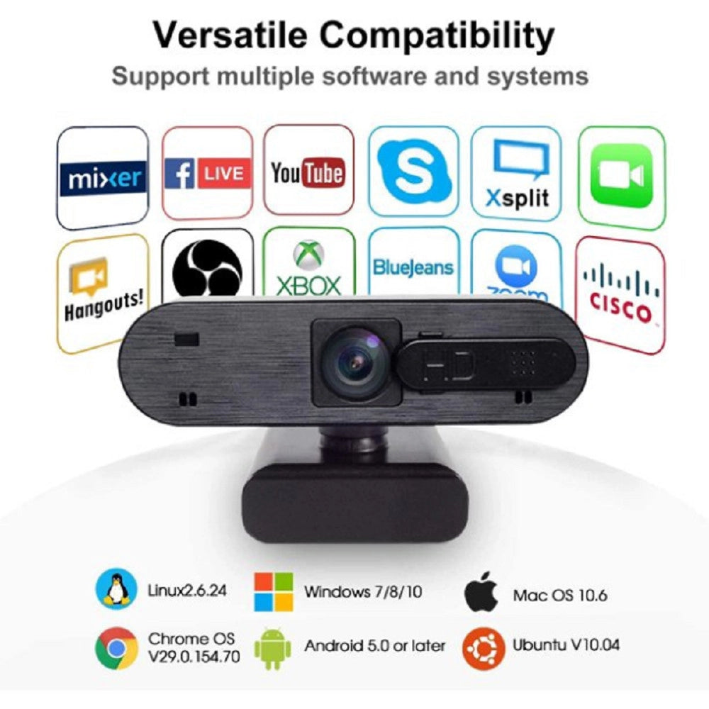 Trade Shop - Smart Webcam 4k H703 Con Microfono Integrato Per Videochiamate Trasmissioni Live -