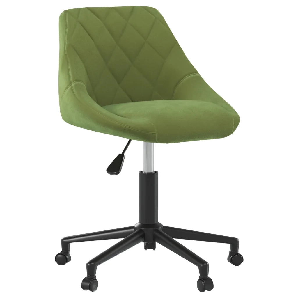 vidaXL Sedia da Ufficio Girevole Verde Chiaro in Velluto