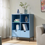 Libreria Colwyn a 4 Ripiani e 2 Cassetti Scaffale da Terra 105 x 80 x 40 cm - Blu [en.casa]