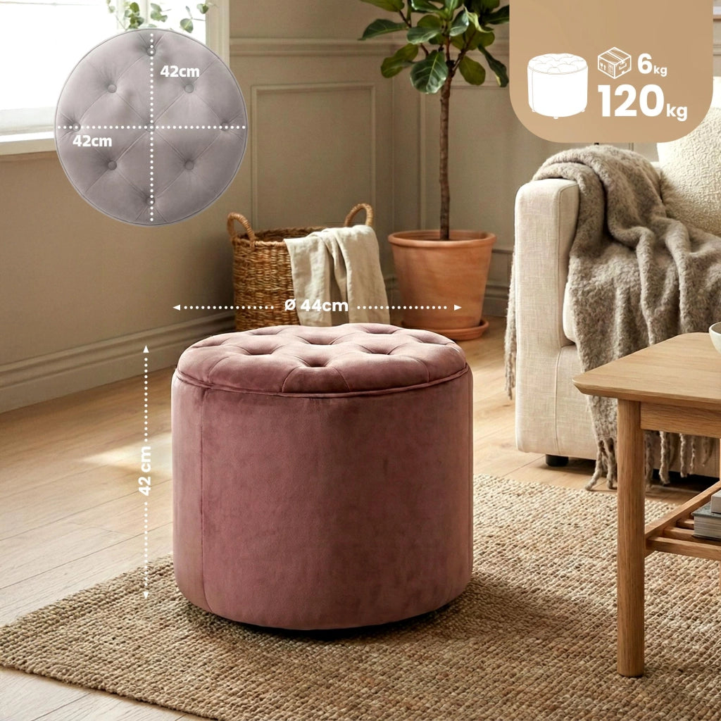 Pouf Contenitore Pantin In Velluto rosa