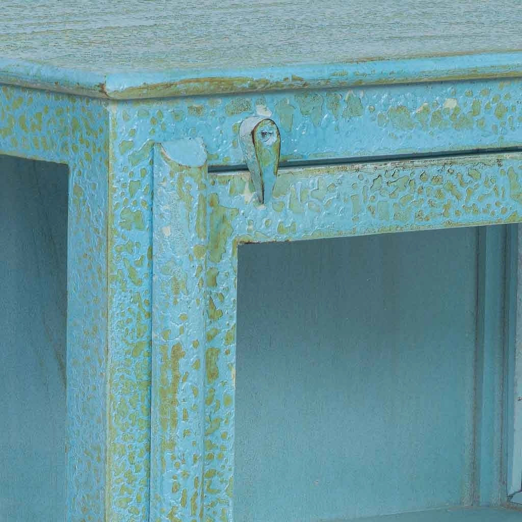 Vetrina in legno blu 67x46x80 cm