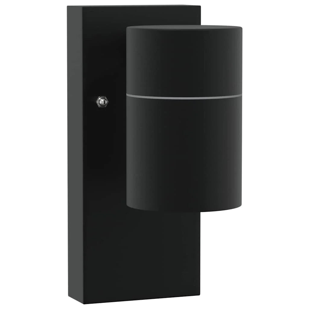 Set di 2 applique da esterno dal design minimalista 6,5 x 10,5 x 16 cm in acciaio inox nero 02_0056536