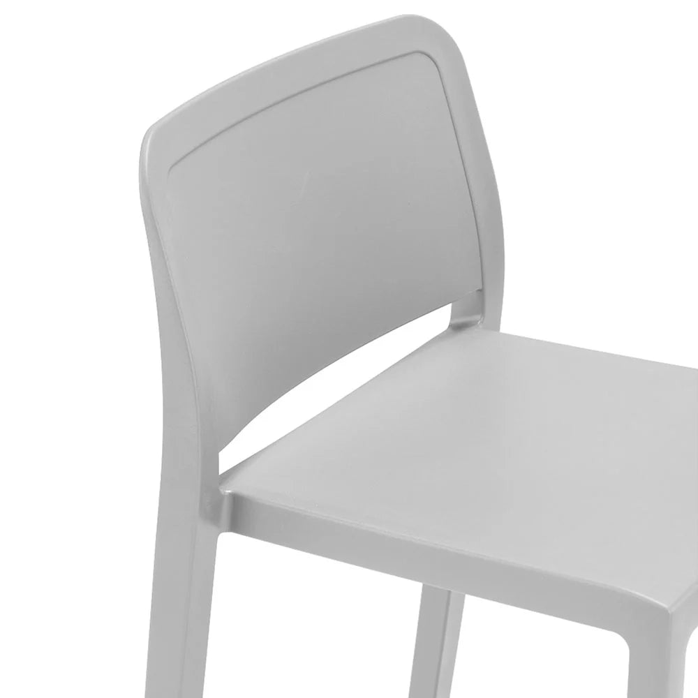 Set 6 sgabelli in polipropilene GIANO altezza seduta 65cm, impilabile, idrorepellente, resistente ai raggi UV, design moderno e innovativo, ideale per la cucina, la veranda o giardino colore Bianco