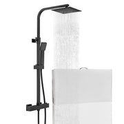 Colonna doccia con miscelatore termostatico, saliscendi doccia quadrato regolabile 73-115cm, nero