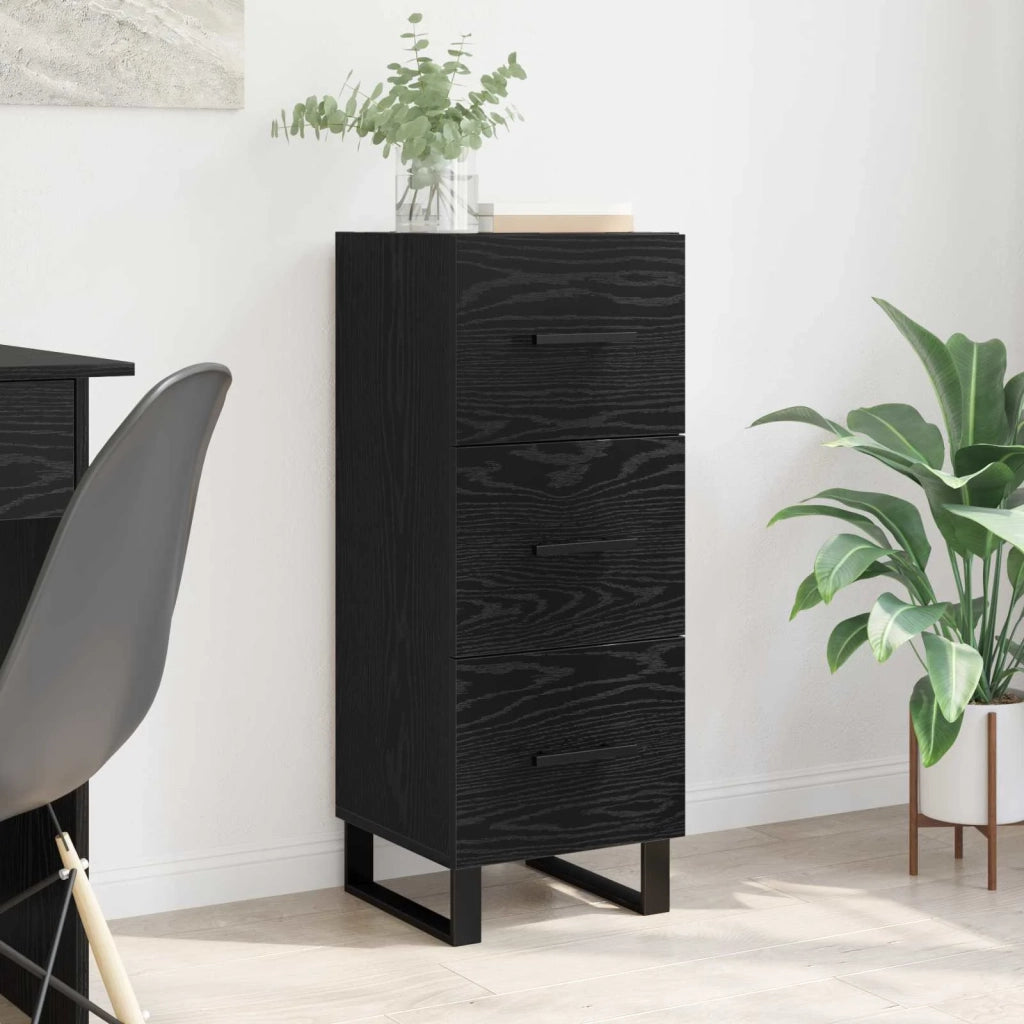 Credenza | Madia | Buffet da pranzo | Armadio da pranzo con cassetto Rovere Nero 34,5 x 34 x 90 cm