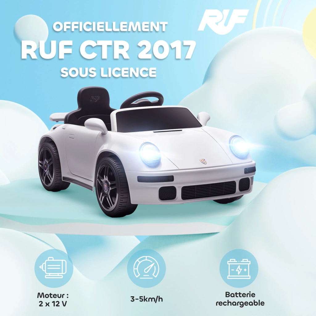 Auto elettrica per bambini ¨C zephmum ¨C Bianco 103x55x44 cm