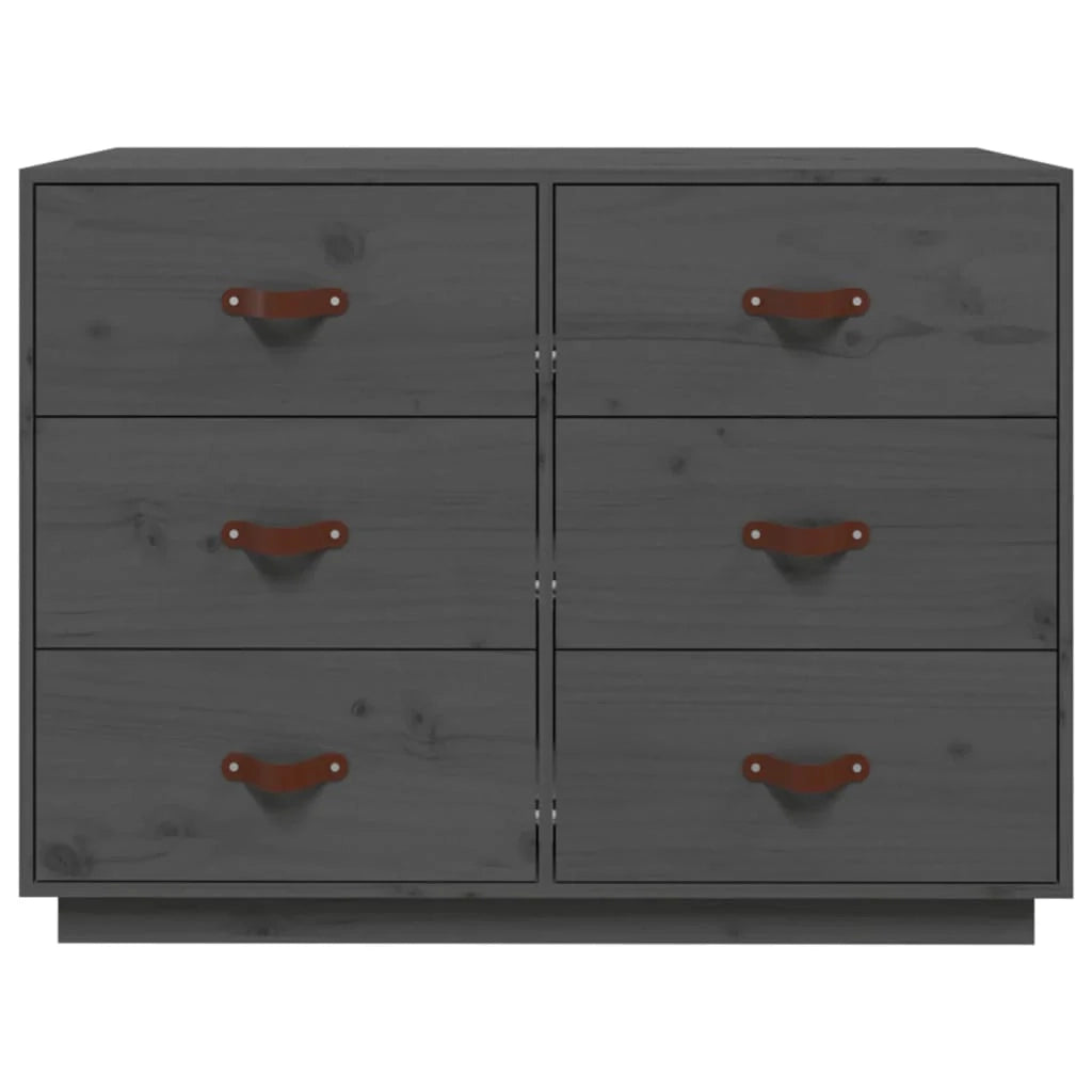 Buffet credenza cassettiera armadio mobile contenitore organizer per cucina soggiorno salotto 100 x 40 x 75 cm legno massello di pino grigio 02_0031765