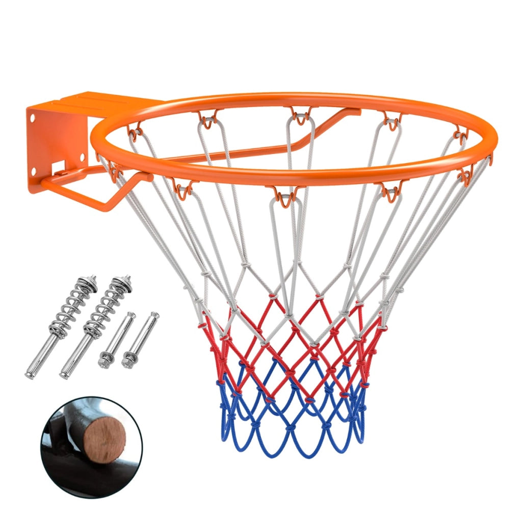 Cerchio da basket di ricambio da 45cm canestro da parete con doppia molla-Cerchio obiettivo da basket per interno Arancione