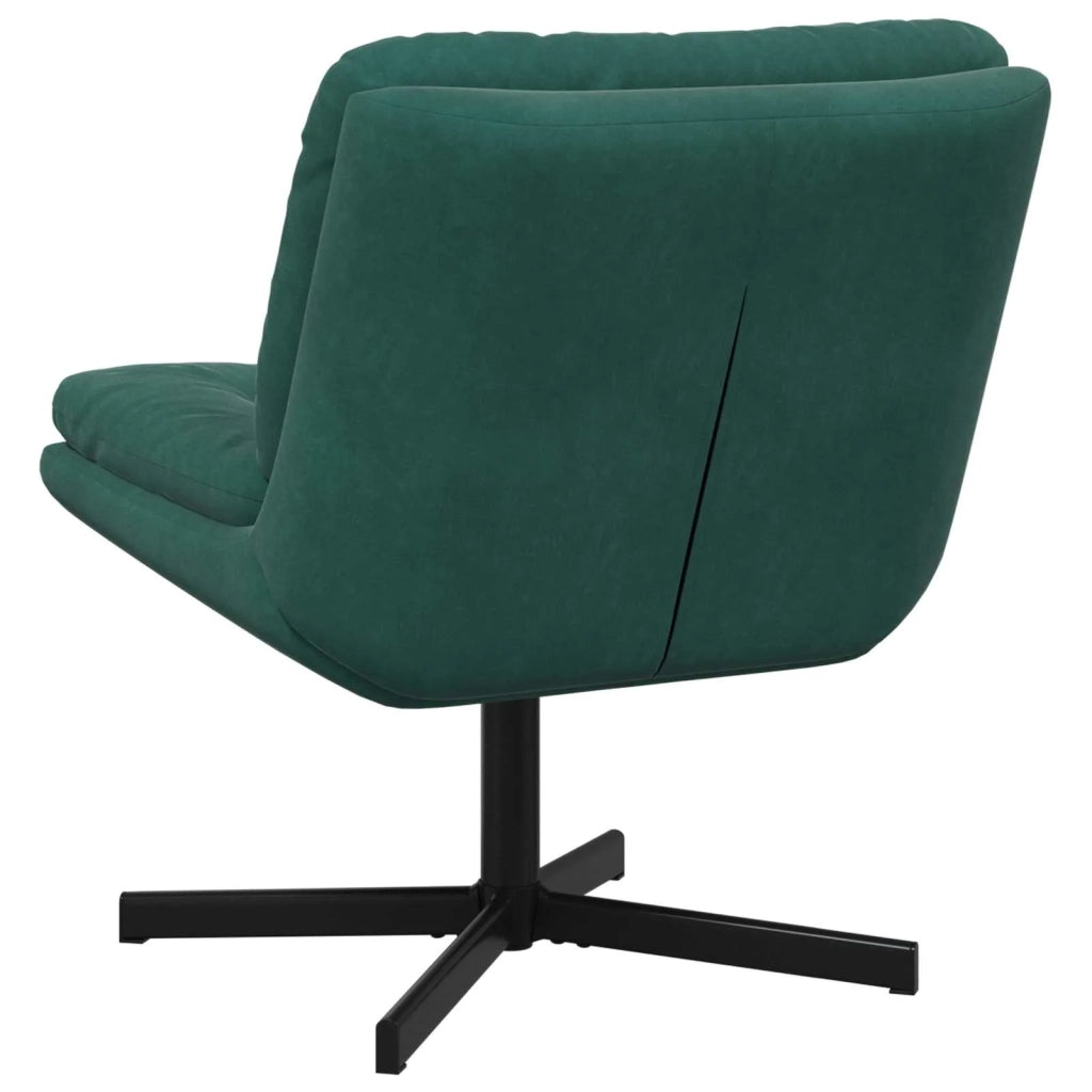 Poltrona Relax con Base-Poltroncina Girevole Verde Scuro 63 x 75 x 76 cm