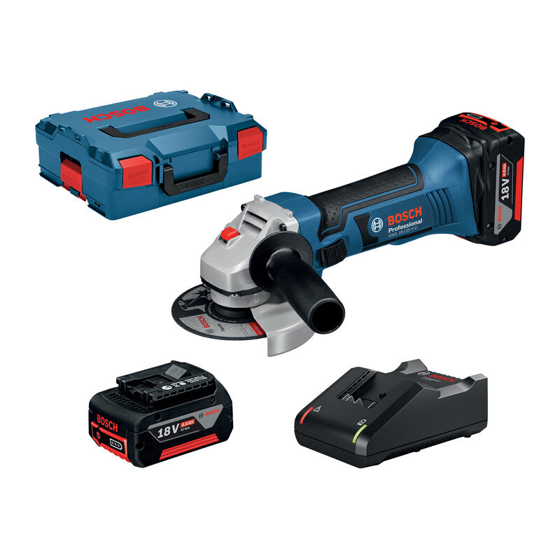 BOSCH-B 18V SMERIGL. 2 BATT. 4,0Ah  GWS18-125 V-LI KIT 