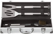 Accessori barbecue, acciaio inossidabile, forchette barbecue di alta qualità, con contenitore portatile, set di accessori barbecue perfetto per uomini, con termometro per carne, regalo.