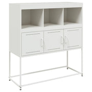 Buffet credenza cassettiera armadio mobile contenitore organizer per cucina soggiorno salotto 100,5 x 39 x 107 cm acciaio bianco 02_0030144