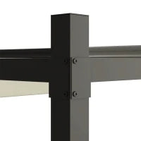 Gazebo Pergola 3x3 m con Tettuccio Retrattile, 8 Viti e 8 Picchetti, in Poliestere 180g e Metallo, Bianco Crema