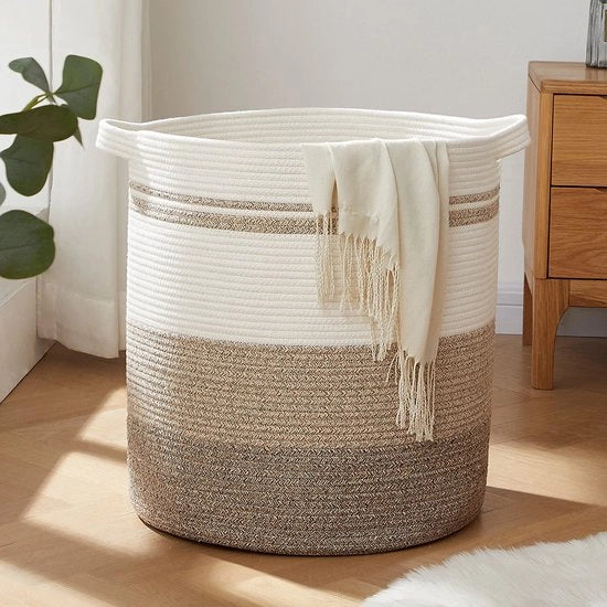 Contenitore di stoccaggio per bambino in tessuto di canapa 50x45x45CM con maniglia per camera da letto e soggiorno