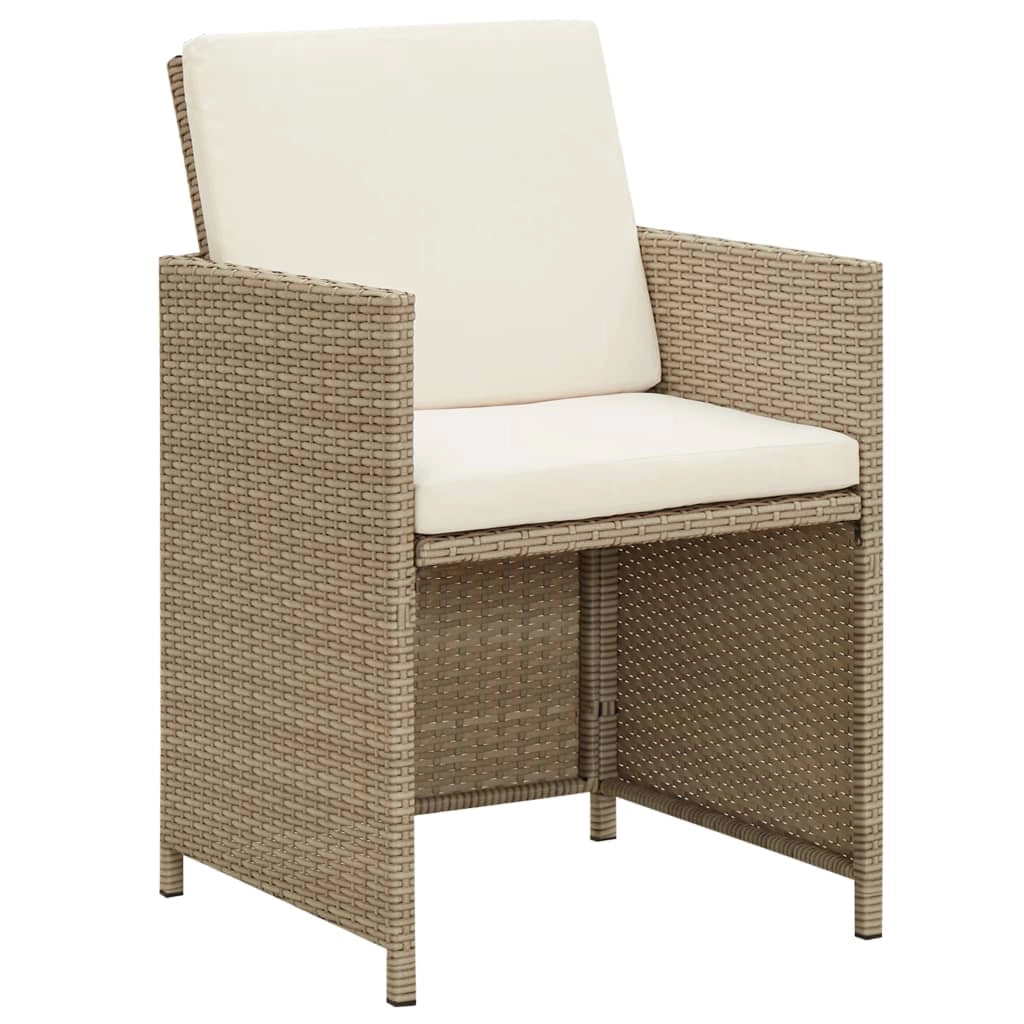 Set da pranzo da giardino per esterni 3 pezzi con cuscini beige 02_0013582
