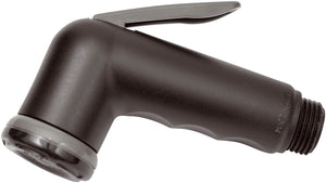 Doccetta shut-off nera opaco in abs stampata made in italy.