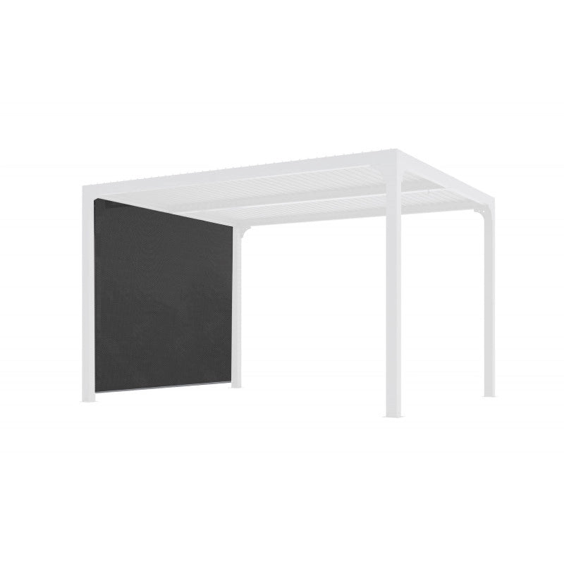 Tenda laterale grigia per pergola bioclimatica lato 3 metri – PVC intrecciato con guide – regolabile – PERBIR30 Foresta