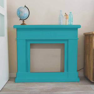 Cornice da Pavimento per Inserto Camino Elettrico 95x102x21,5 cm in MDF Sined Lipari Turchese