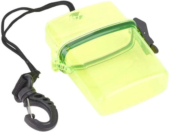 Scatola da immersione flottante per conservazione asciutta - Cassetta in plastica - Colore giallo trasparente - Valvola di chiusura
