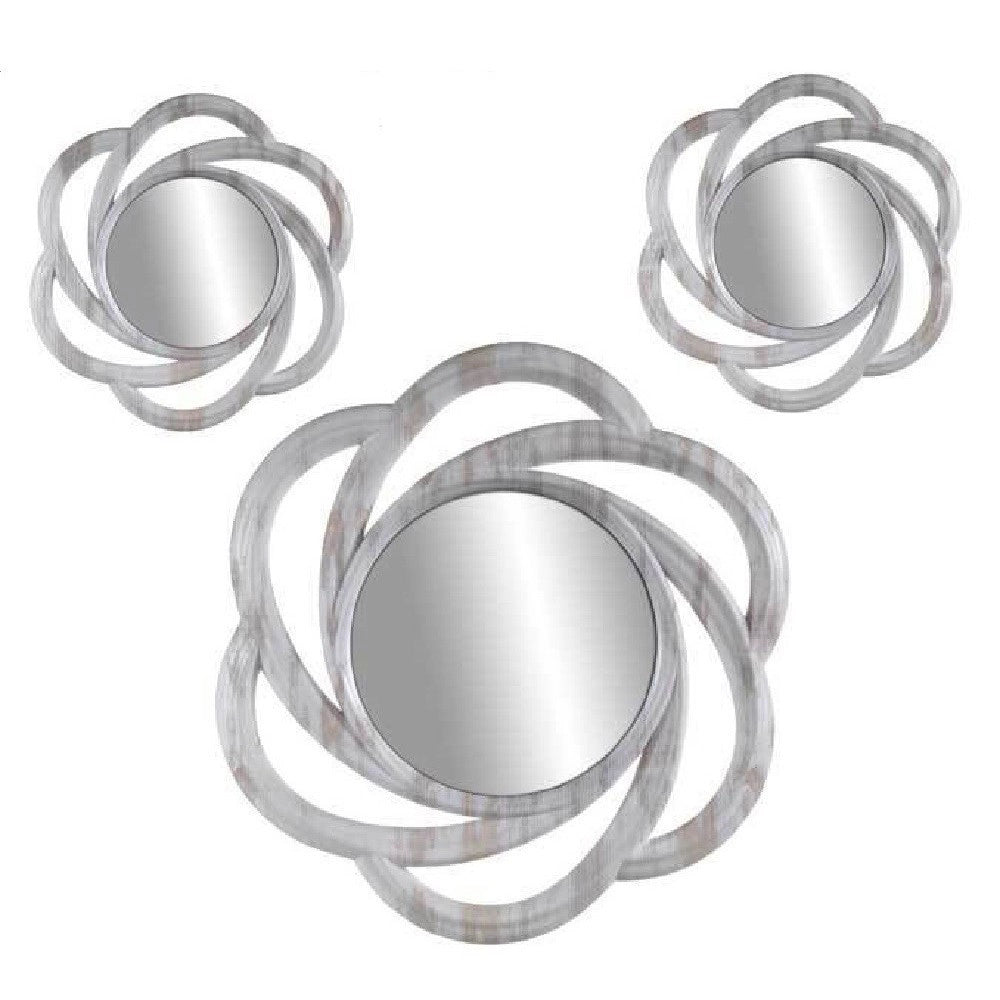 Trade Shop - Set 3 Specchi Da Parete Decorativi Specchio Libera Installazione 20-35cm 836848 -