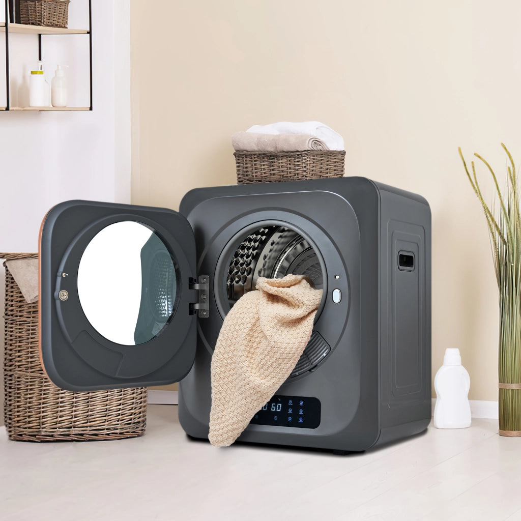 Asciugatrice a Evacuazione 3 kg 850 W Grigia con 6 Programmi; Cestello Inox e Montaggio a Parete