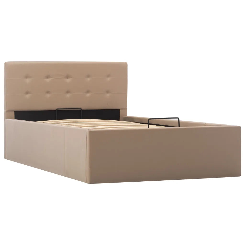 Letto singolo | Letto per adulti | Giroletto Idraulico Cappuccino in Similpelle 100x200cm