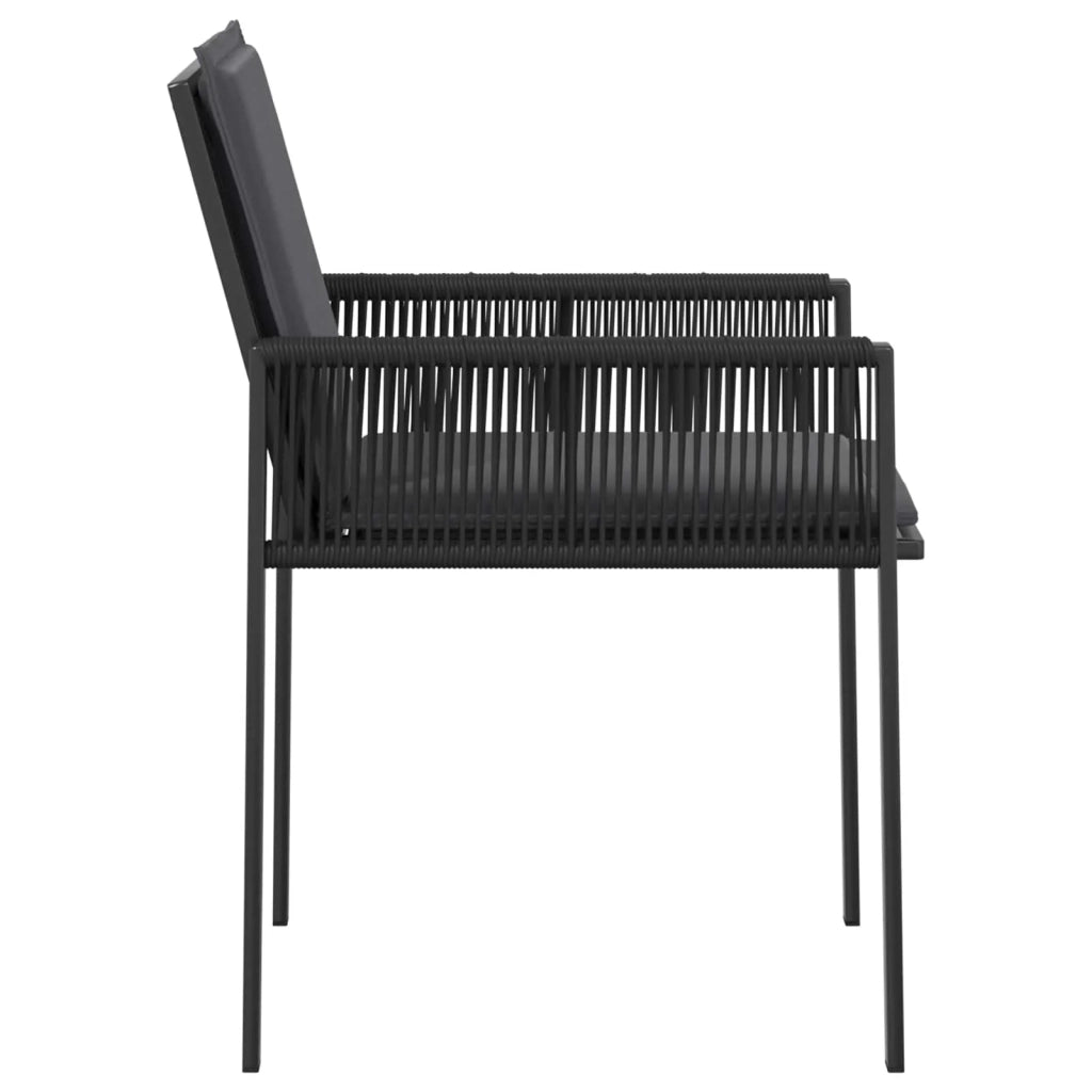 Sedie da giardino 6 pcs Nero e Grigio scuro polyrattan