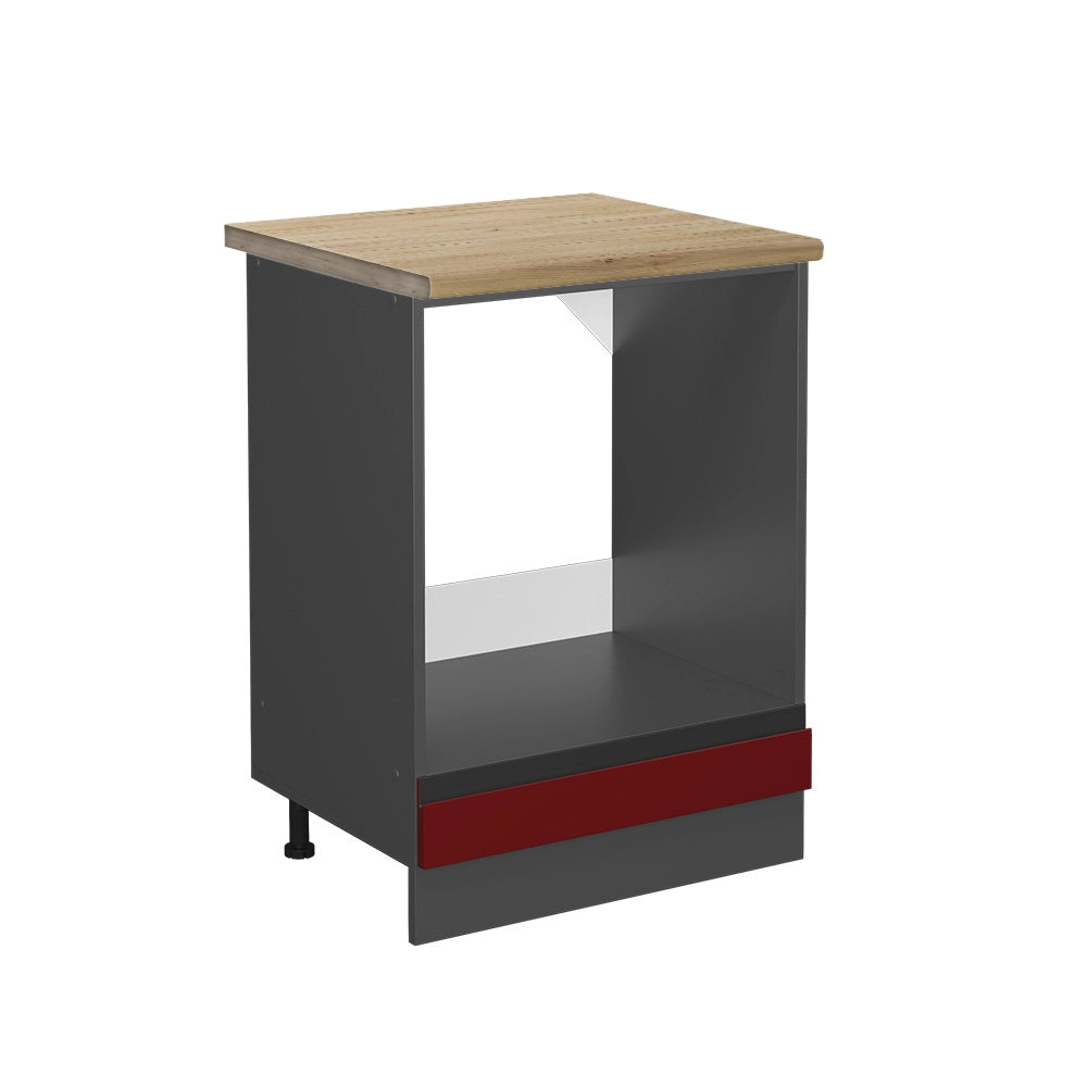 Vicco Mobile per forno da incasso Rosso 60 cm , PL Rovere