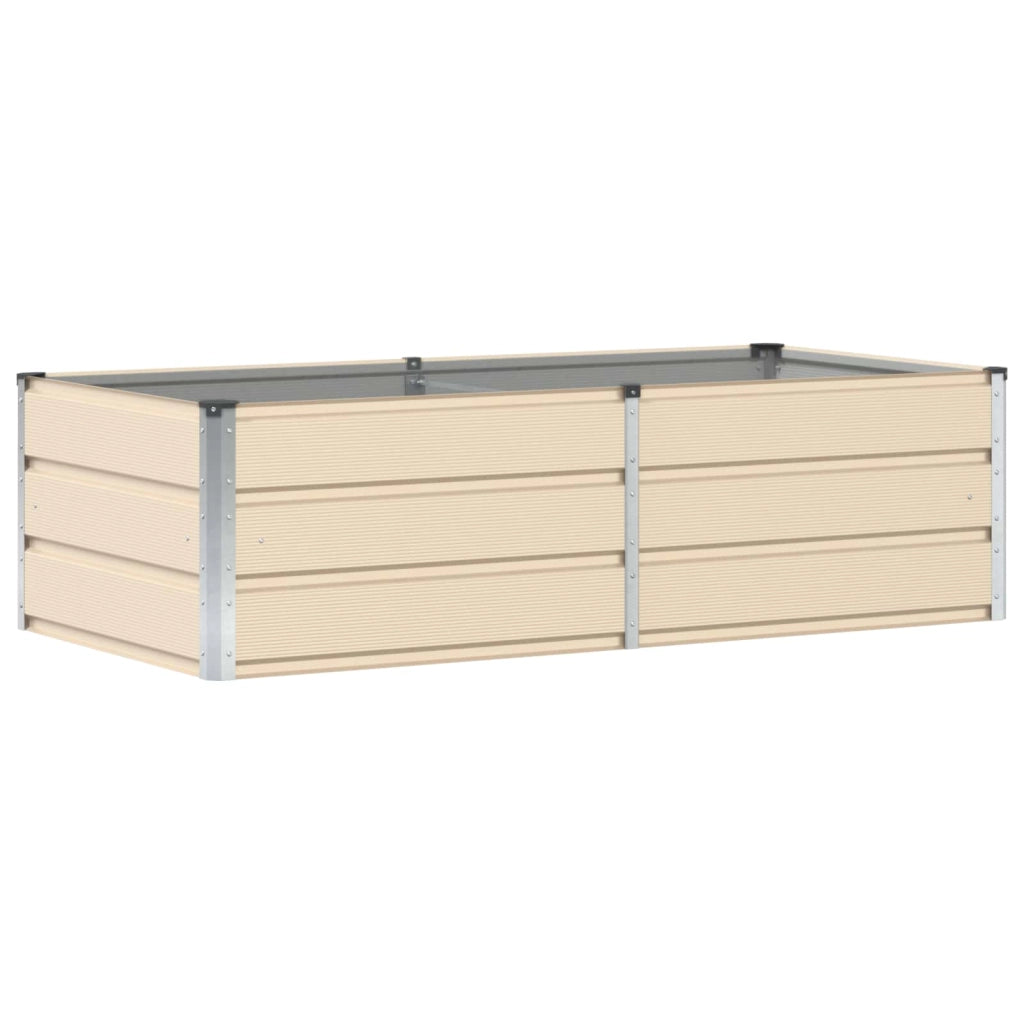 Fioriera moderna dal design industriale 160 x 80 x 45 cm per uso esterno e interno in acciaio avorio 02_0059145