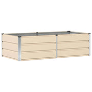 Fioriera moderna dal design industriale 160 x 80 x 45 cm per uso esterno e interno in acciaio avorio 02_0059145