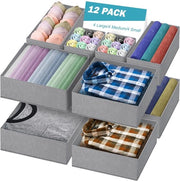 Set di 12 organizzatori per armadio Malm, contenitore pieghevole in tessuto, sistema di organizzazione per armadio per bambini, reggisen, intimo e calze