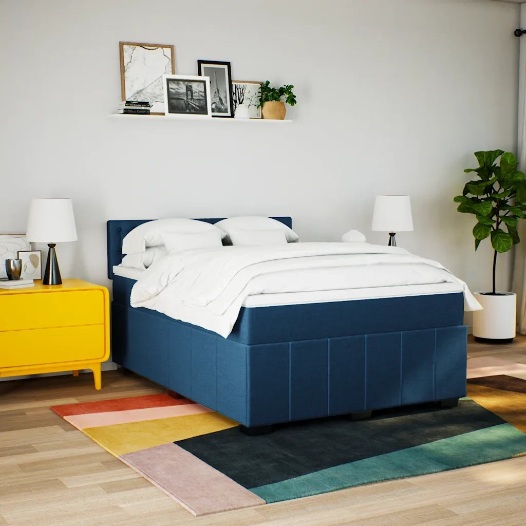 Giroletto a Molle con Materasso Blu 140x190 cm in Tessuto 3287083