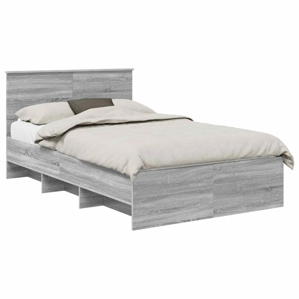Struttura del letto con testiera-Giroletto con Testiera Grigio Sonoma 120 x 123 cm 459527