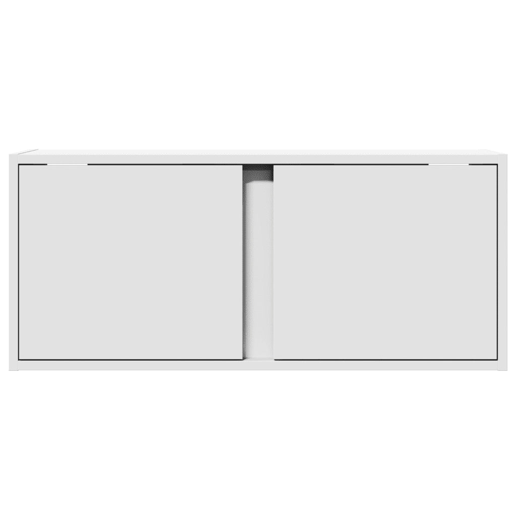 Mobile TV a Parete con Luci LED Bianco 80x31x35 cm