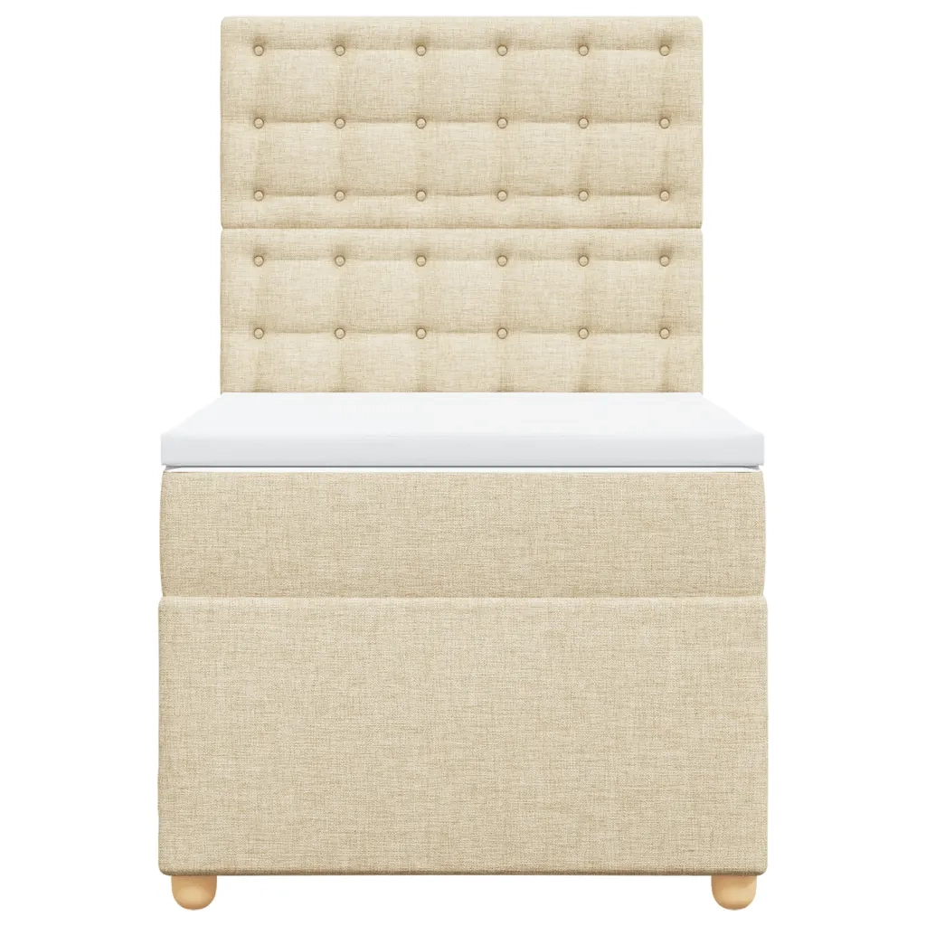 Giroletto a Molle con Materasso Crema 90x190 cm in Tessuto