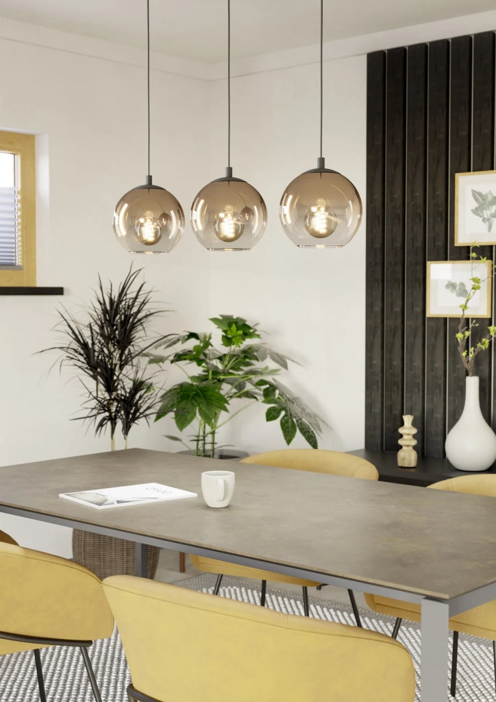 Lampadario Contemporaneo Ariscani 1 Acciaio Nero Rame 3 Luci E27 Ip20