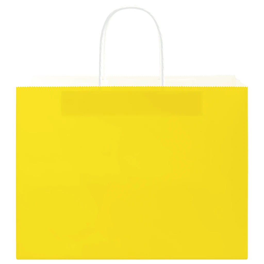 vidaXL Sacchetti di Carta 50 pz con Manici Gialli 32x17x25 cm