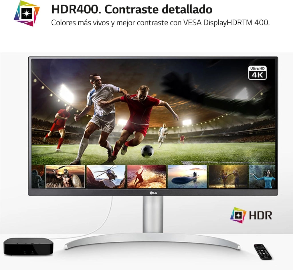 27UP850 Monitor 27" UltraHD 4K LED IPS HDR 400, 3840x2160, AMD FreeSync 60Hz, HDMI 2.0 (HDCP 2.2), Display Port 1.4, USB-C, USB 3.0, Audio Stereo 10W, AUX, Stand Pivot, Flicker Safe, Bianco